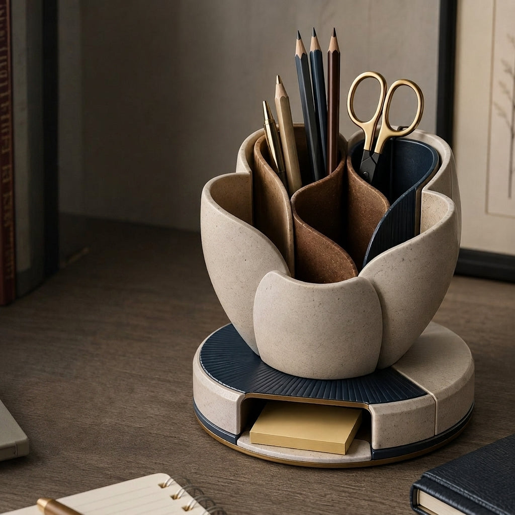 Amoyetil™ Quill Bloom Rotating Stationery Vault