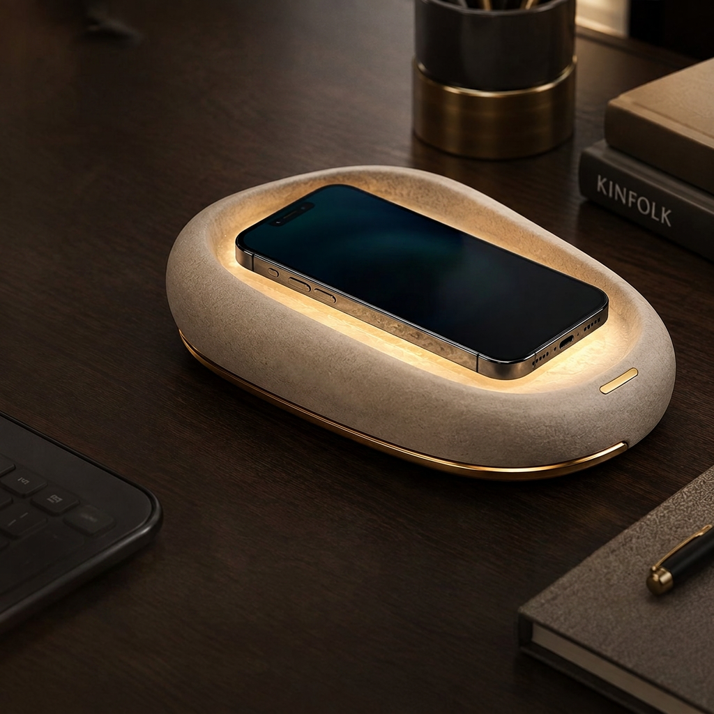 Amoyetil™ Echo Pebble Ambient Wireless Charging Tray