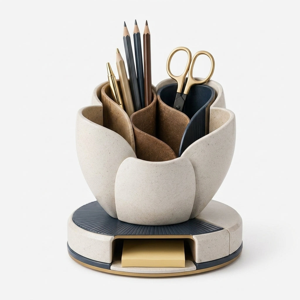 Amoyetil™ Quill Bloom Rotating Stationery Vault